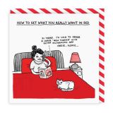 GREETING CARD SQUARE WHAT YOU WANT IN BED OHH DEER