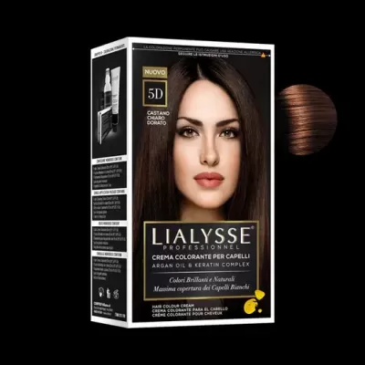 Creme Colorante para Cabelo 5D Castanho Louro Dourado Lialysse