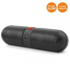 COLUNA BLUETOOTH PORTÁTIL 2X3W FM/SD