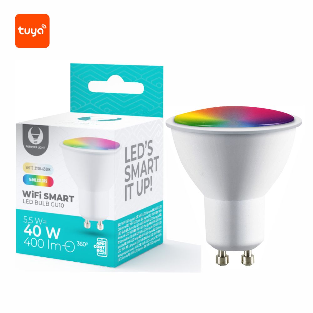 Lampada GU10 5.5W 230V RGB 400LM WIFI TUYA