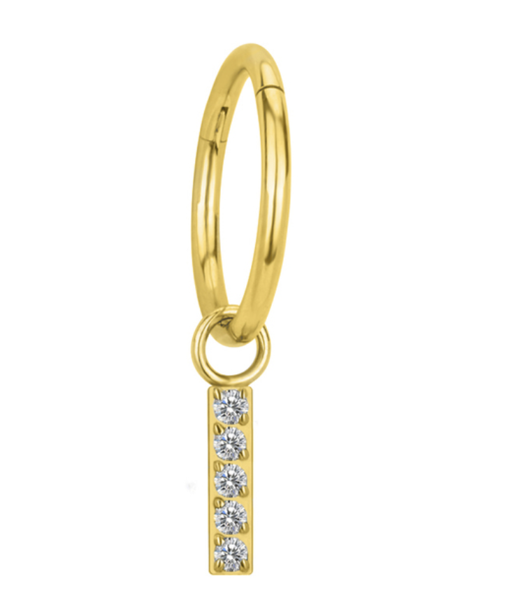 Argola Segmentada com pendente Barrinha Gold