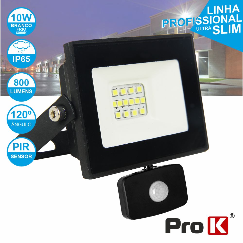 Projector led 50W c/sensor branco frio