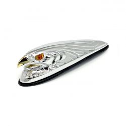 ORNAMENTO DO GUARDA LAMAS DIANTEIRO "CABEÇA DE ÁGUIA" CROMADO DOURADO