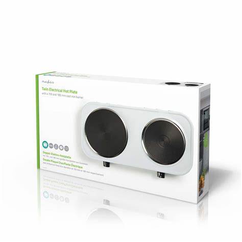 PLACA ELÉCTRICA | 2 BASES | 2500 W | PROTEÇÃO CONTRA SUPERAQUECIMENTO | BRANCO 