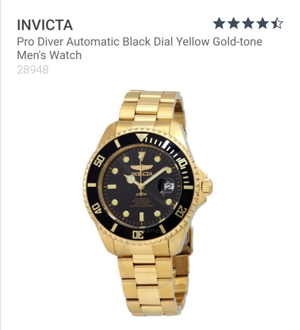 Invicta Pro Diver Automatic Black Dial Men´s