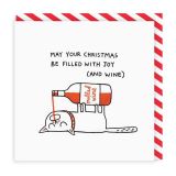 GREETING CARD SQUARE MULLED WINE OHH DEER