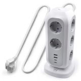 TOMADA MÚLTIPLA TORRE DE 11 ENTRADAS SCHUKO + 3 x USB