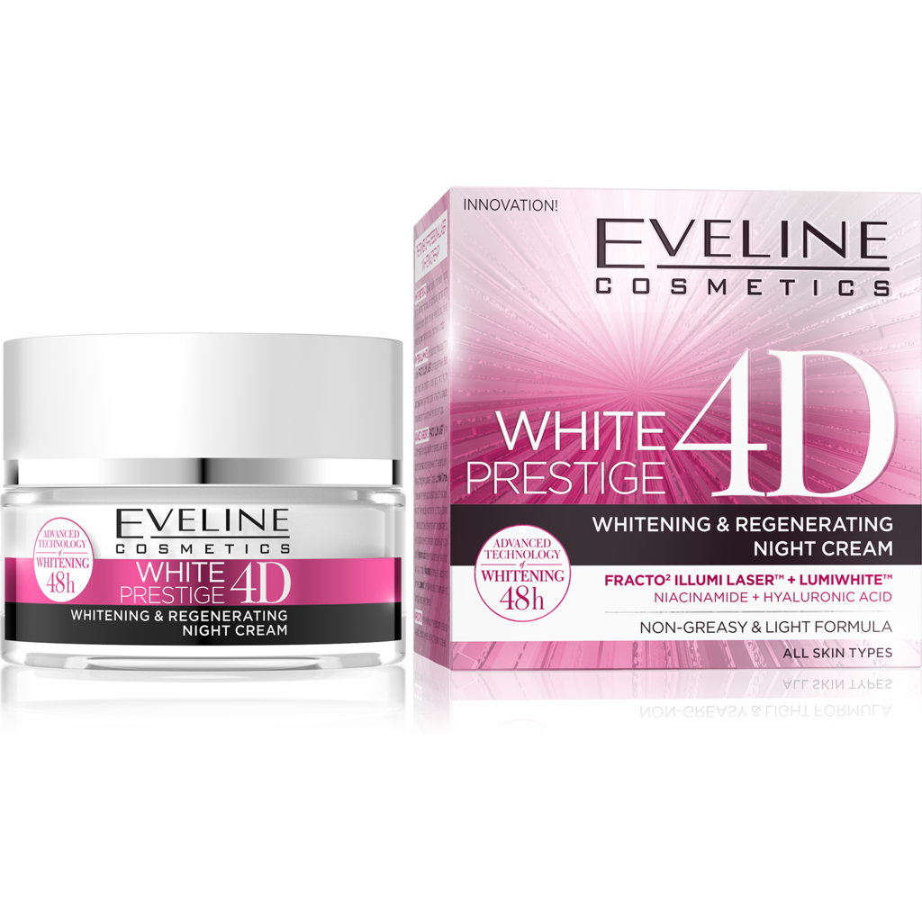 Eveline White Prestige 4D Whitening Creme Iluminador Intenso para a Noite 50ML