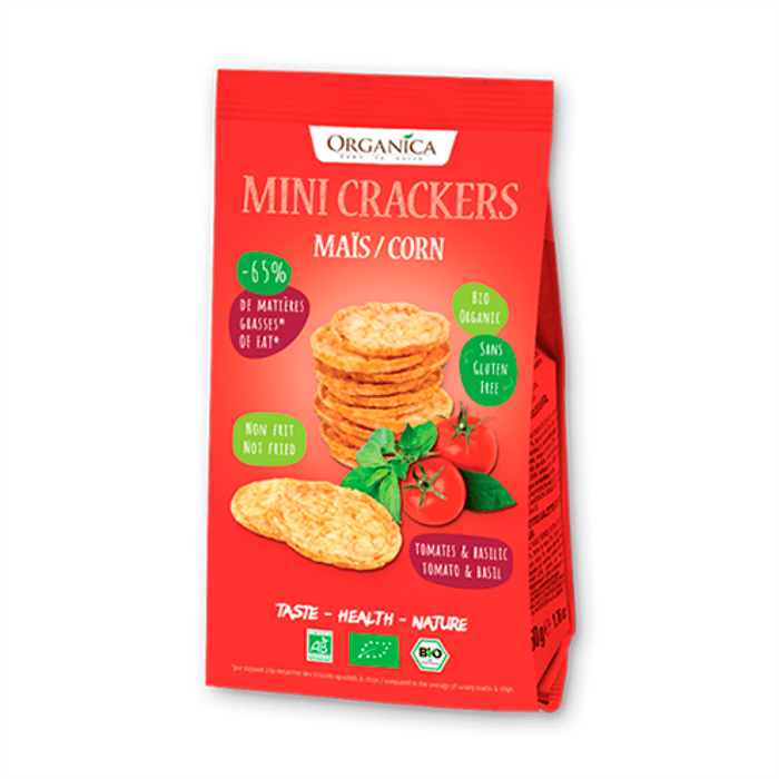 Mini Cracker Milho Tomate Basilico 50gr Bio