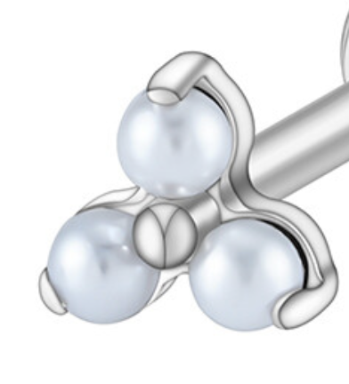 Triangulo de bolinhas Pérola Silver