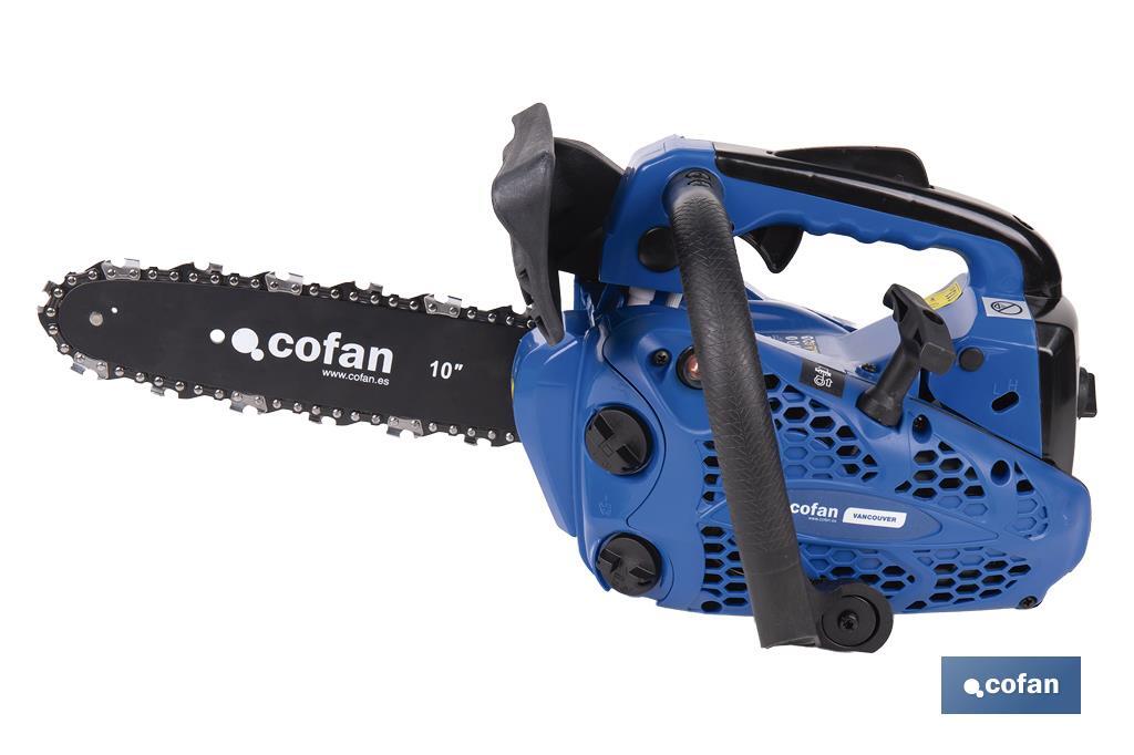 Motosserra de poda a gasolina | Motor de 2 tempos | Lâmina de 10" | Potência: 0,9 CV | Sistema anti-vibrações