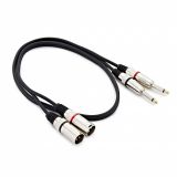Cabo Mono Duplo para Conexão XLR(M) - Jack Amplificador/Mesa Mistura, 1m