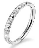 Argola Corte Quadrado com Zircônias - Segmentada em titânio 