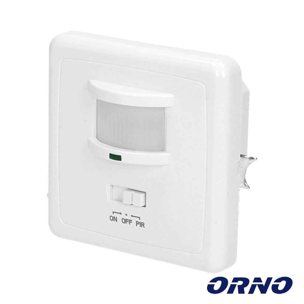 Detetor movimento pir encastrar branco ORNO