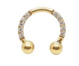 Ferradura com zircônias titânio Gold 