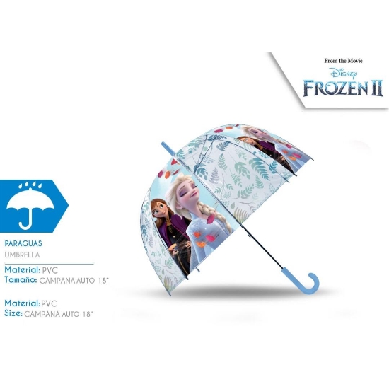 CHAPEU CHUVA TRANSP. 46CM AUTO FROZEN