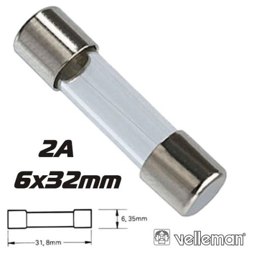 Fusivel de vidro rápido Ø5x20mm 2.0A 250VAC