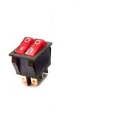 Interruptor Duplo C/luz 15A-250V SPST ON-OFF  vermelho