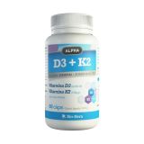 ALPHA - Vitamina D3 + K2 60 CÁPSULAS (BioHera)