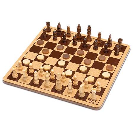 CHESS AND DRAUGHTS METAL BOX