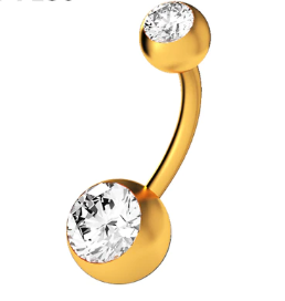 Piercing Umbigo Gold com zircônia Titânio 