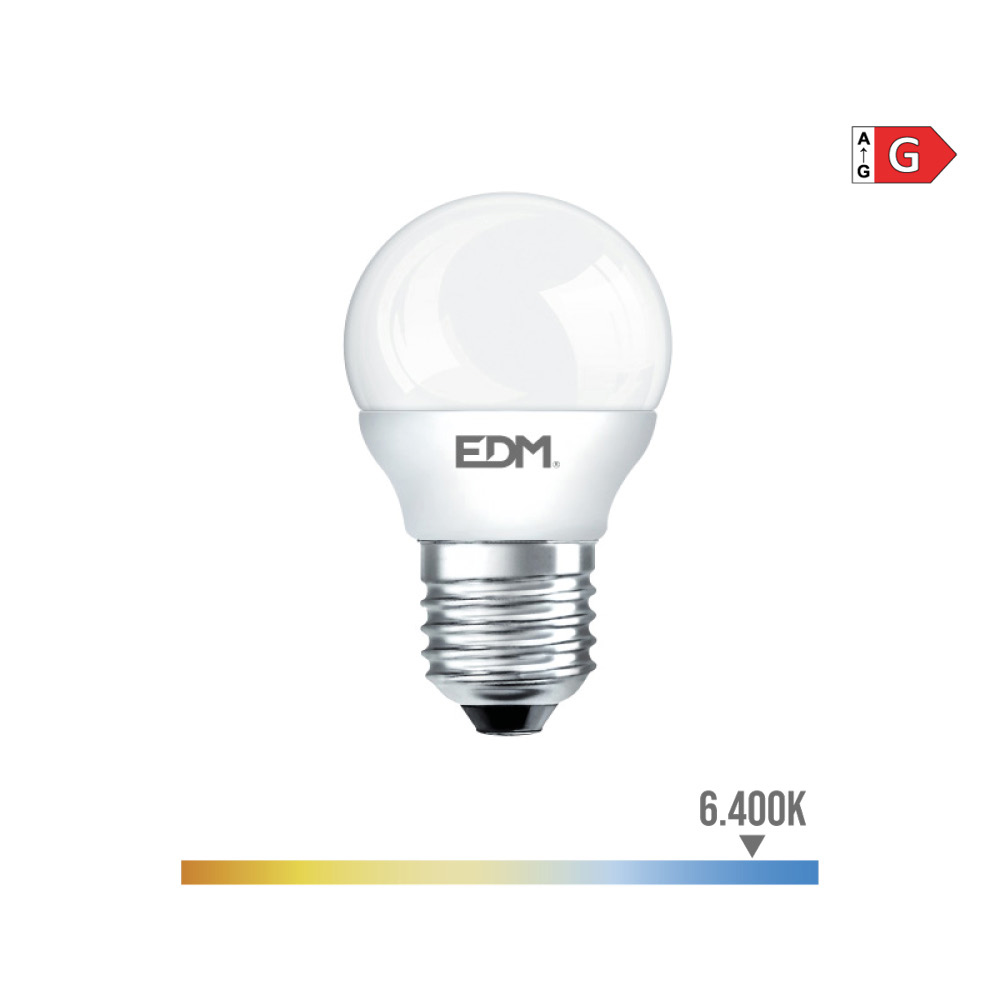 Lâmpada Led Esférica E27-5W Luz Fria 6400K EDM