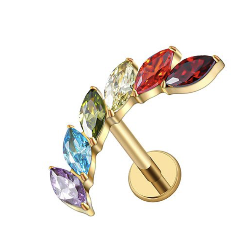 Piercing Cluster Marquise 6CZ Color Gold