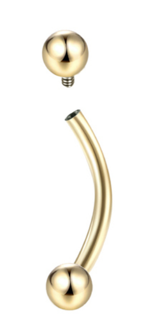 Piercing Banana RI gold  6mm titanio 