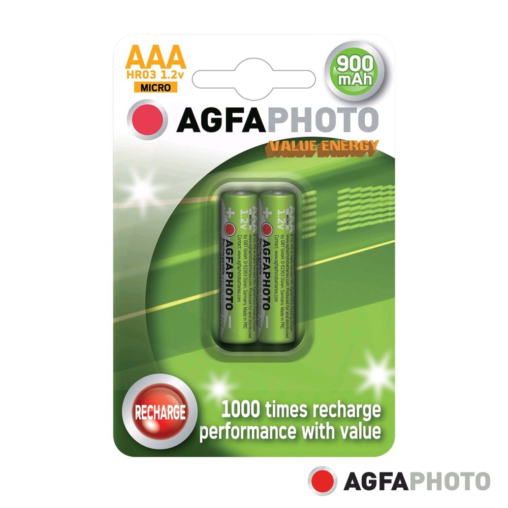 Pilha recarregável AAA 2X 1.2V 900mhA AGFAPHOTO