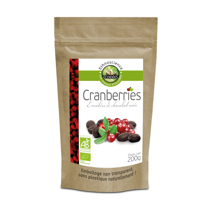 Cranberries chocolate preto 200gr Bio