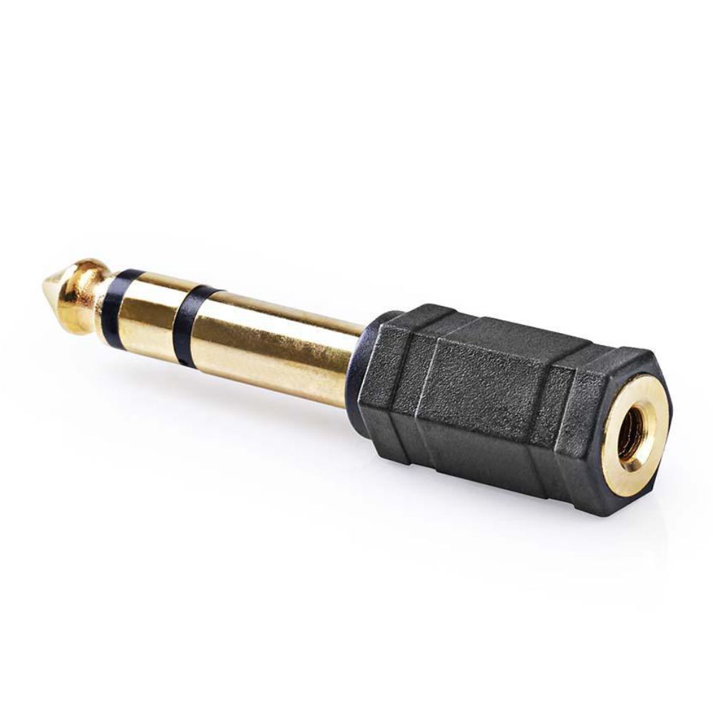 Ficha jack adaptadora 6.35mm macho/jack 6.35mm femea