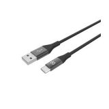 CABO CELLY USB A USB-C SILICONE 1M BLACK