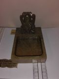 Ganesha em pedra de sabão quadrada creme