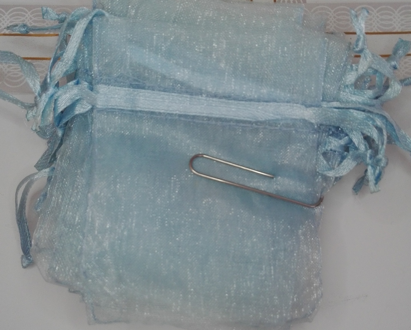30x bolsa de organza 6x8cm-azul claro