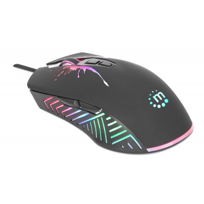 MOUSE MANHATTAN USB 7200 DPI RGB LED GAMING PRETO