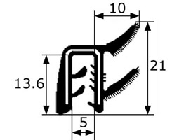 PERFIL RASPADOR VIDRO BARRA 970MM