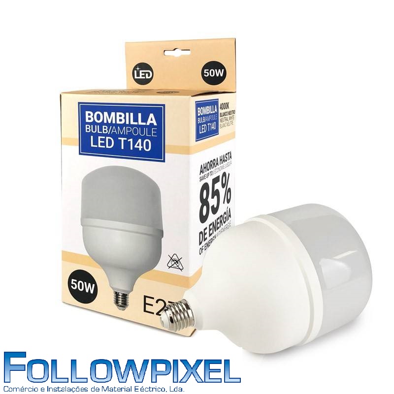 Lampada led de alta potencia T140 50W E27 4000K