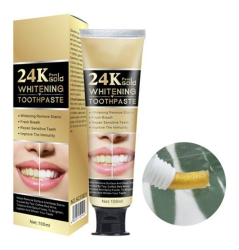 AICHUN BEAUTY CREME DENTAL NATURAL CLAREAMENTO PROFUNDO DE 24K OURO 100ML