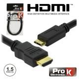 CABO HDMI DOURADO MACHO / MINI HDMI MACHO  1.5MT 