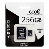 Cartão de memória Micro SD com adaptador x256 GB COOL (Classe 10)