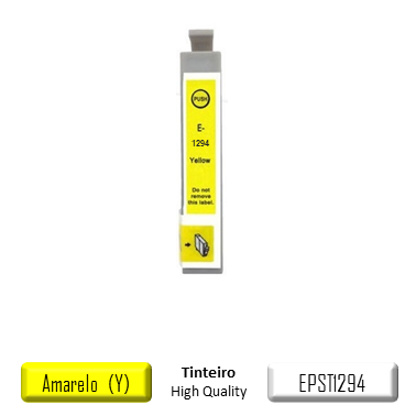 Tinteiro compatível jato tinta - cor amarelo - para Epson T1294 - 7ml