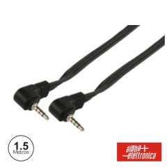 Cabo jack 3.5mm macho/macho 90º 1mt preto 4 contactos