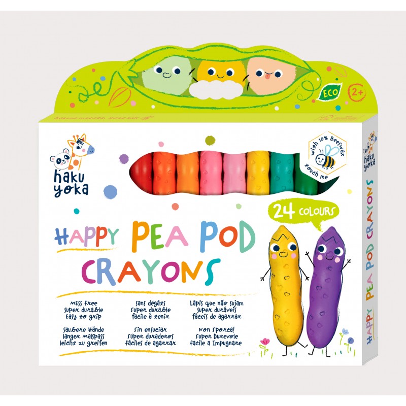 HAPPY PEA POD CRAYONS - 24 COLOURS