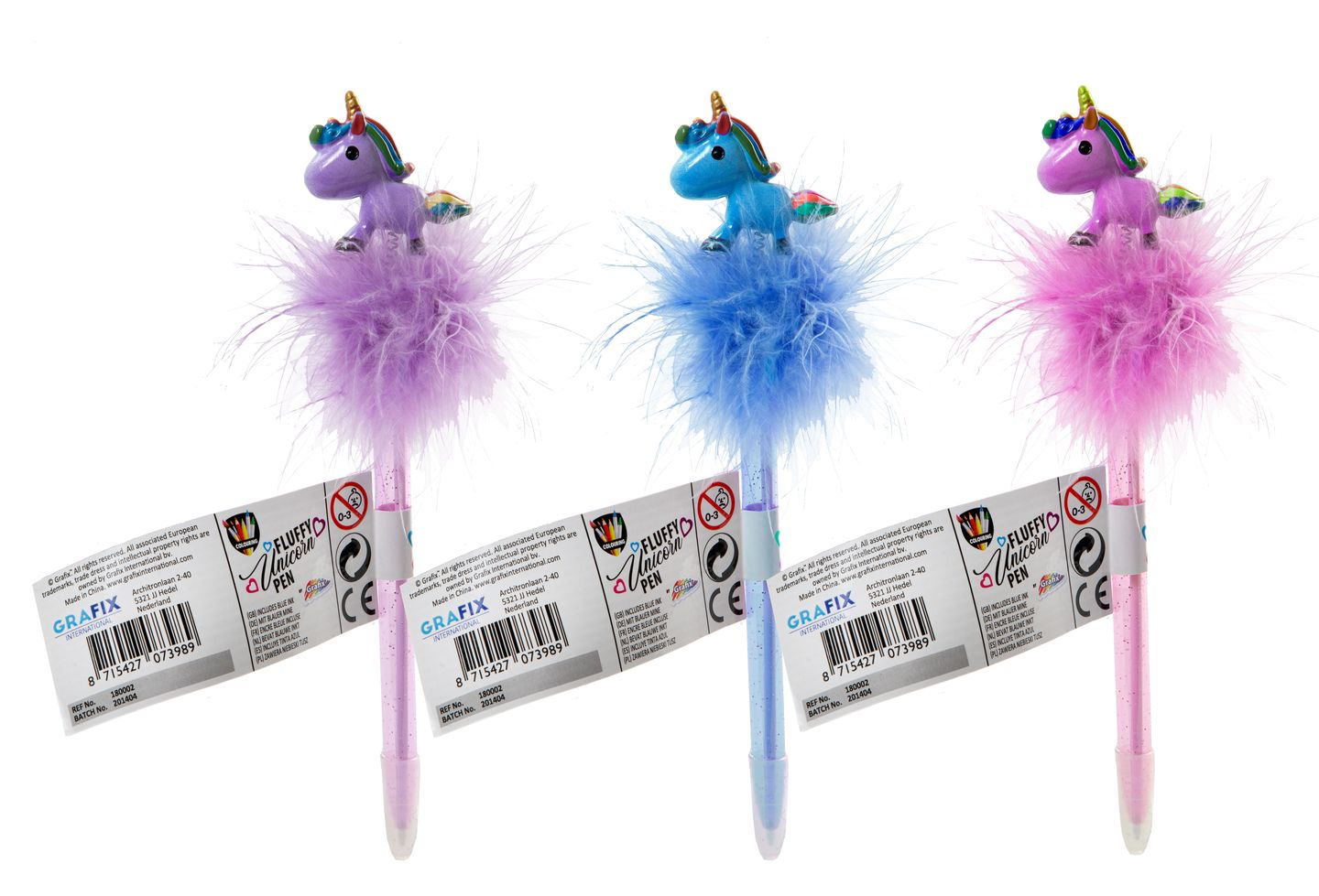 Caneta Unicornio c/ pompom