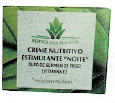 Creme De Noite Nutritivo Com Óleo de Germe de Trigo (Vitamina E) Botica das Plantas