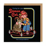 GREETING CARD SQUARE CARING FOR YOUR DEMON CAT OHH DEER