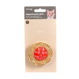 BRINQUEDO GATO BOLA VERMELHA C/ FITA 7X7CM