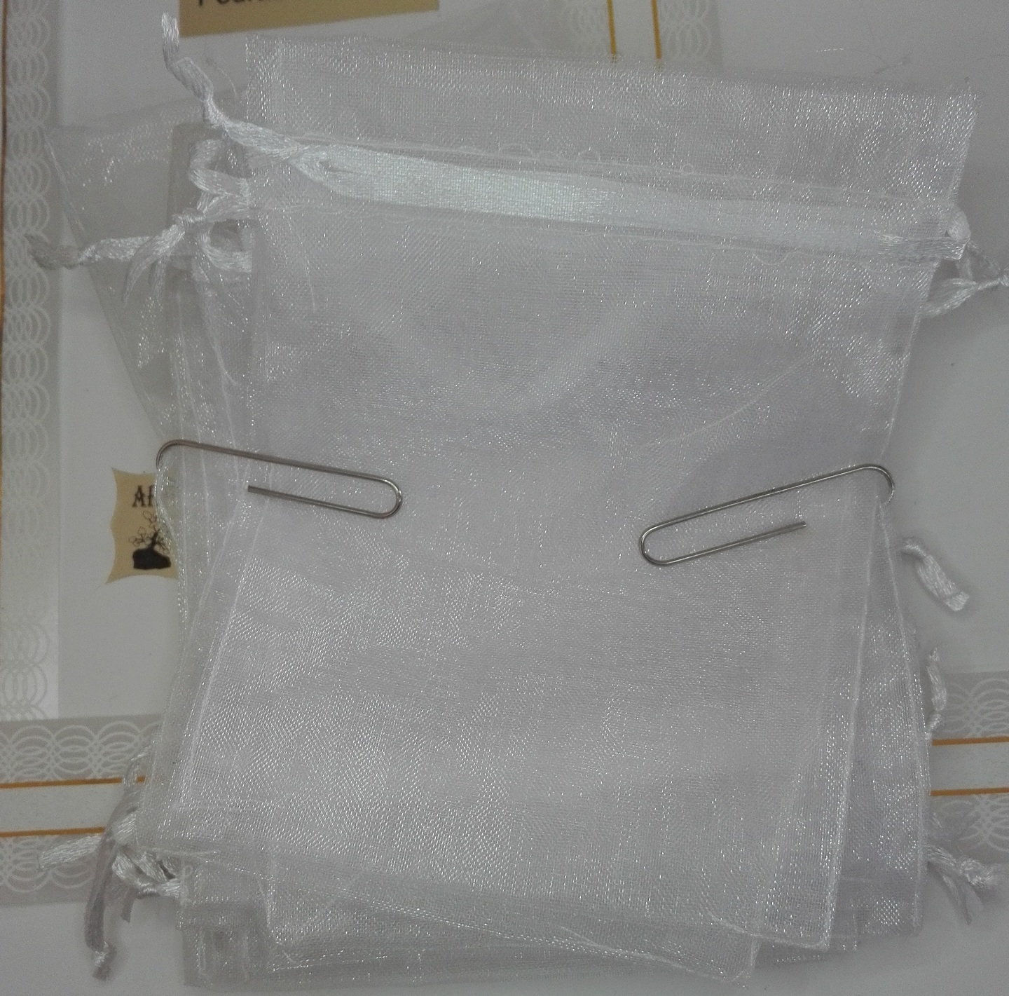 30x bolsa de organiza 10x13cm -Blanco(pack de 10)