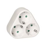 Ficha tripla plana schuko 16A max. 3680W