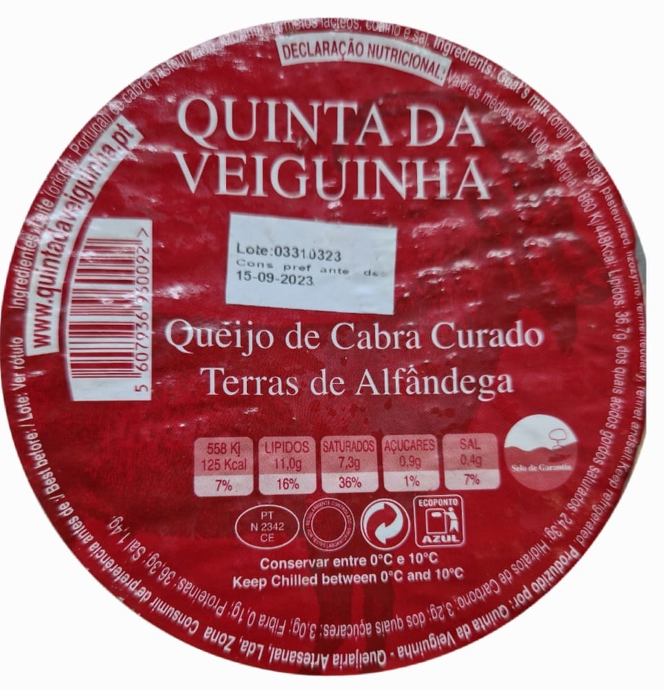 QUEIJO DE CABRA CURADO "QUINTA DA VEIGUINHA" QUEIJARIA ARTESANAL GRD.